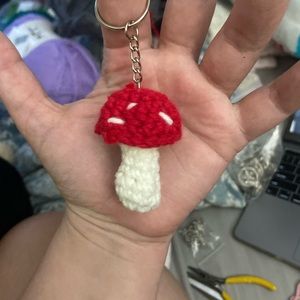Hand made mushroom keychain!!